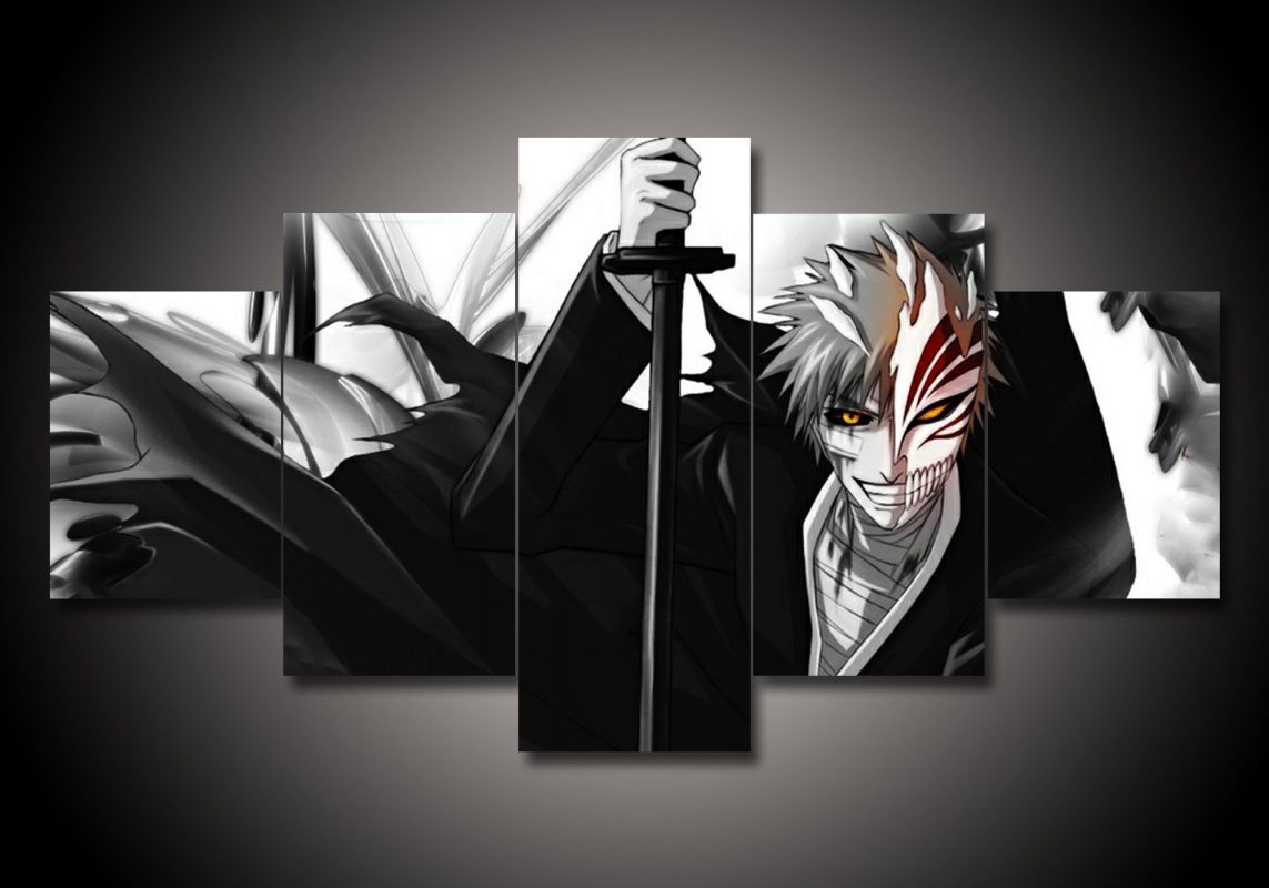 Bleach 3 Anime 5 Panel Canvas Art Wall Decor Canvas Storm