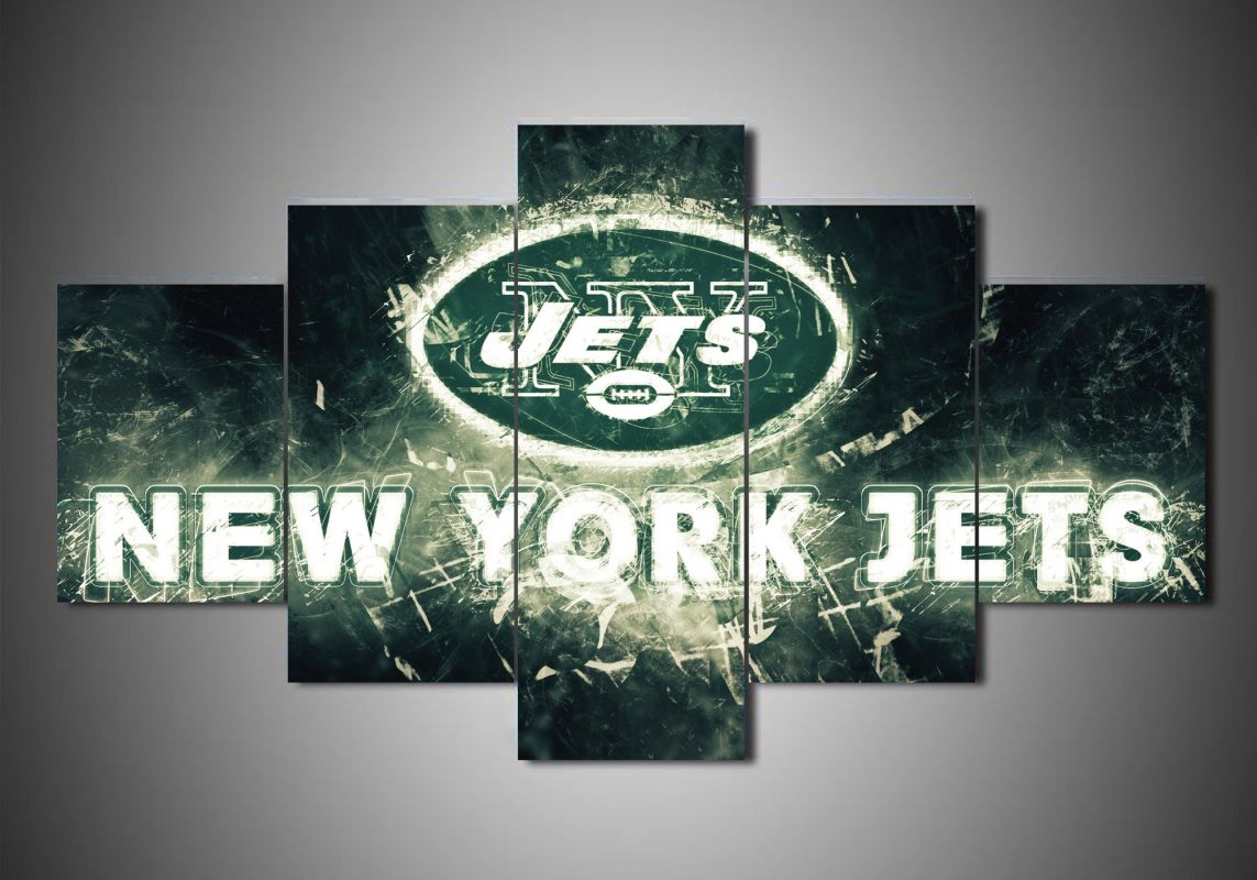 New York Jets Team Sport 5 Panel Canvas Art Wall Decor Canvas Storm