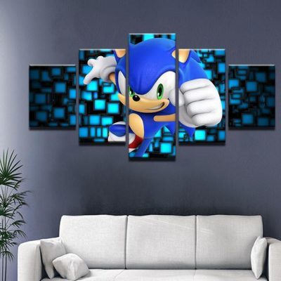 Sonic The Hedgehog – Gaming 5 Panel Canvas Art Wall Decor – Canvas Storm