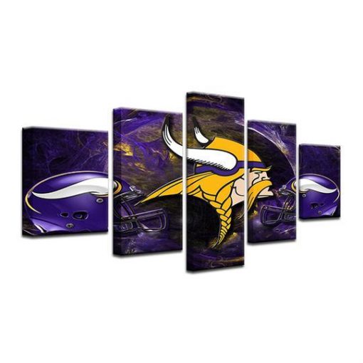 Minnesota Vikings 5 – Sport 5 Panel Canvas Art Wall Decor – Canvas Storm