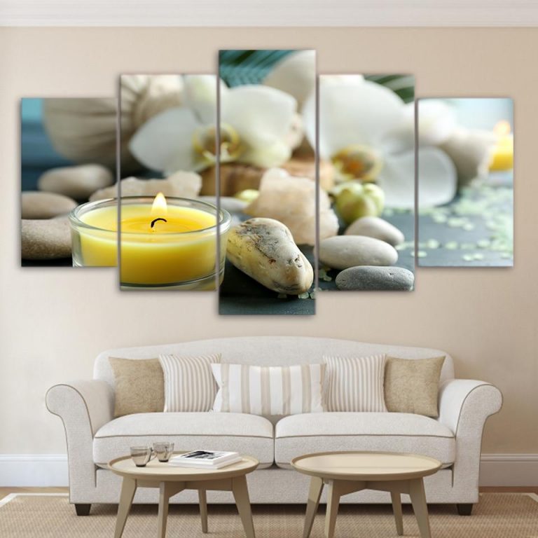 Spa Still Life Wellness Relax – Nature 5 Panel Canvas Art Wall Decor ...
