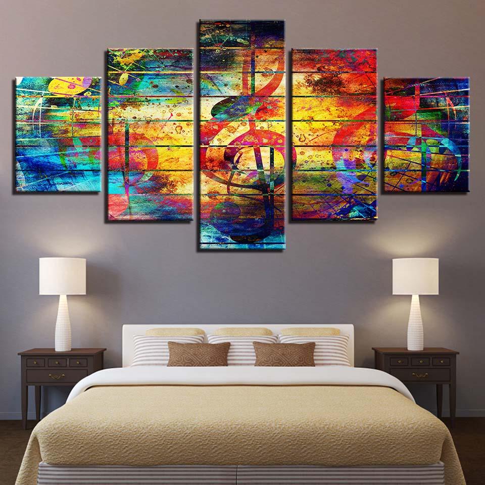 Music instrument 15 – Music 5 Panel Canvas Art Wall Decor – Canvas Storm