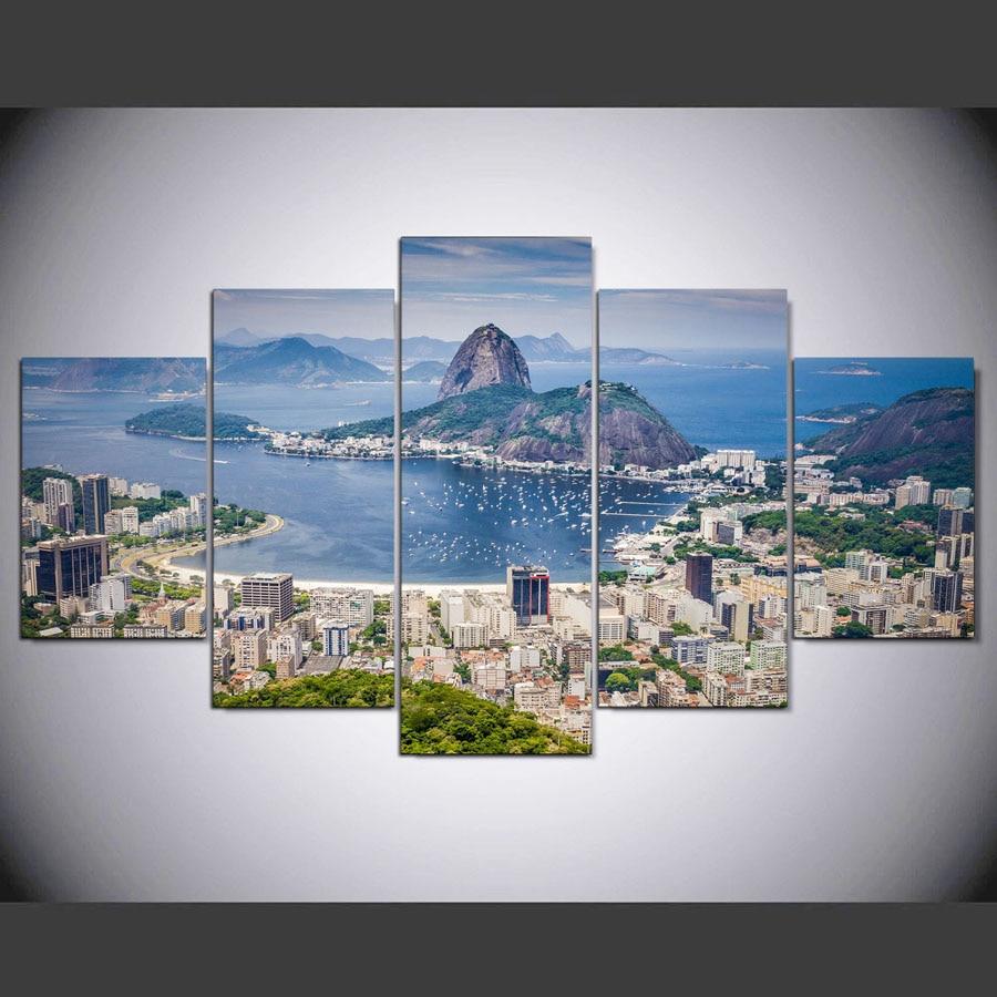 Brazil Rio DE Janeiro – Nature 5 Panel Canvas Art Wall Decor – Canvas Storm