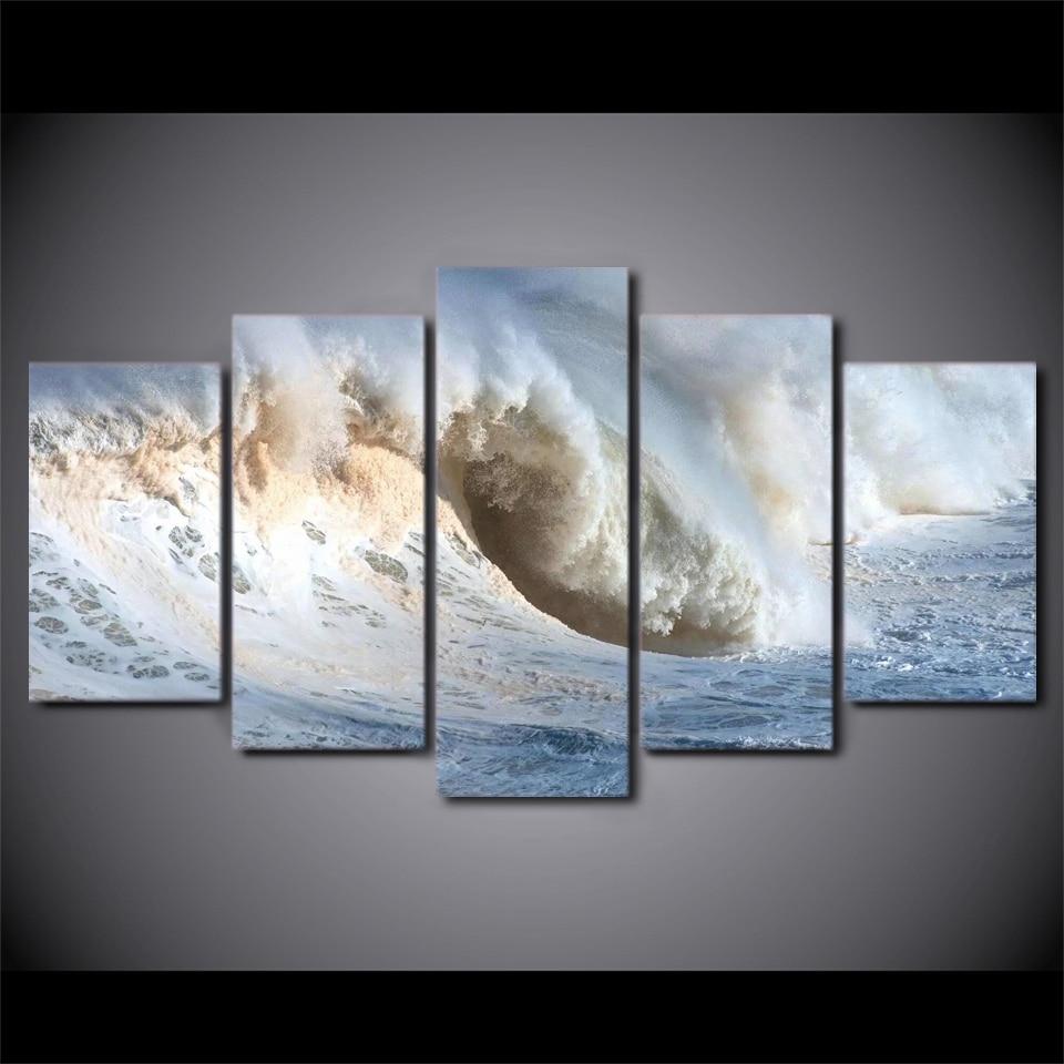 Seascape Huge Waves Nature Panel Canvas Art Wall Decor Canvas Storm