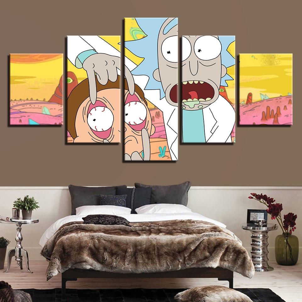 Rick And Morty 41 Cartoon 5 Panel Canvas Art Wall Decor Canvas Storm 4239