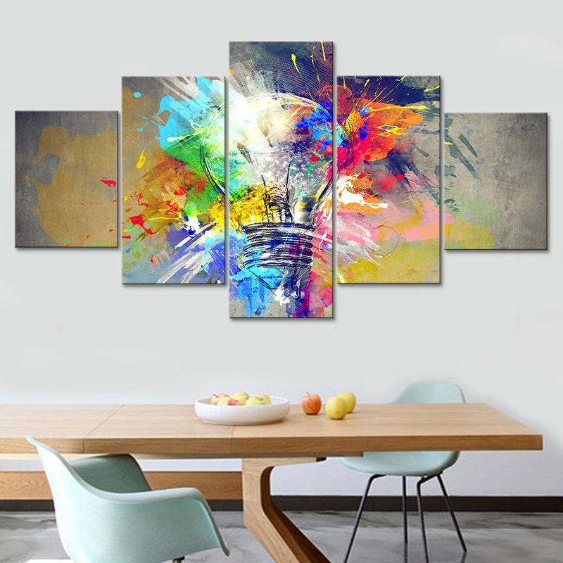 Colour Splash – Abstract 5 Panel Canvas Art Wall Decor – Canvas Storm