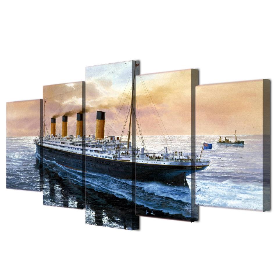 Titanic Movie Boat – Movie Canvas 5 Panel Canvas Art Wall Decor ...