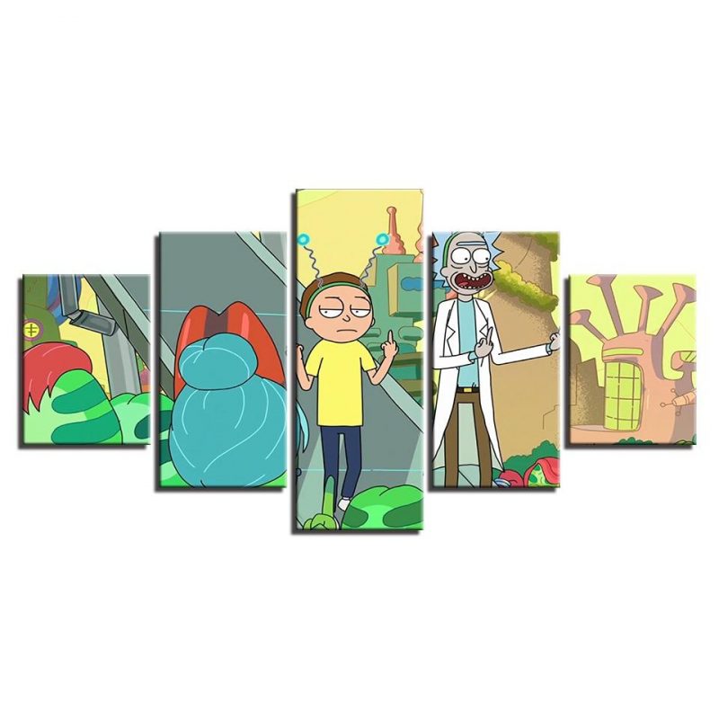 Rick And Morty 29 Cartoon 5 Panel Canvas Art Wall Decor Canvas Storm 7422