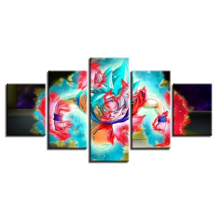 Character Dragon Ball Anime 5 Panel Canvas Art Wall Decor Canvas Storm 6504