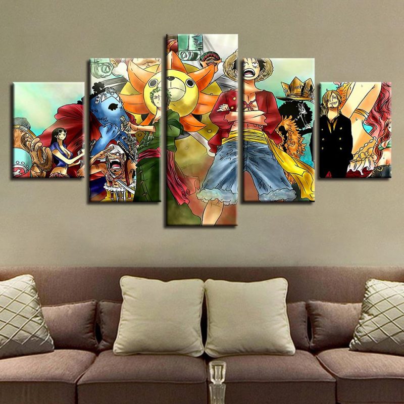 Anime One Piece Characters – Anime 5 Panel Canvas Art Wall Decor