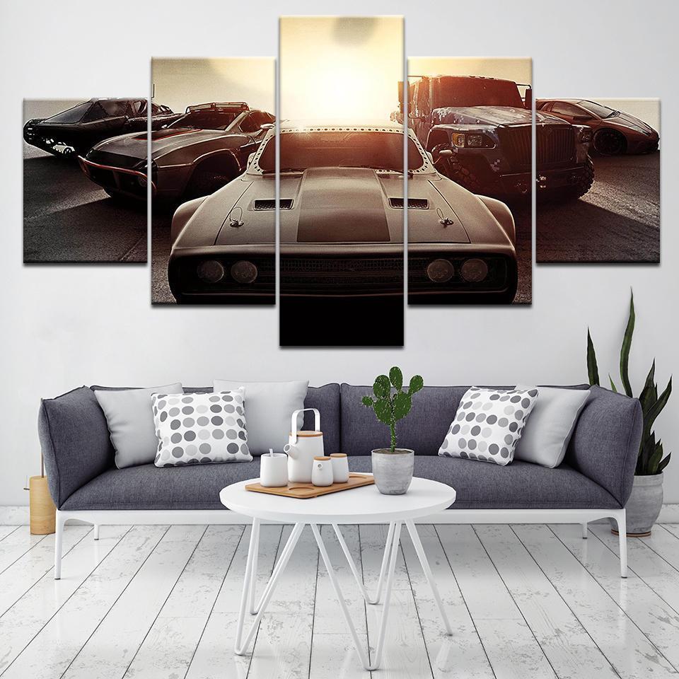 Fast And Furious Squad – Automative 5 Panel Canvas Art Wall Decor ...