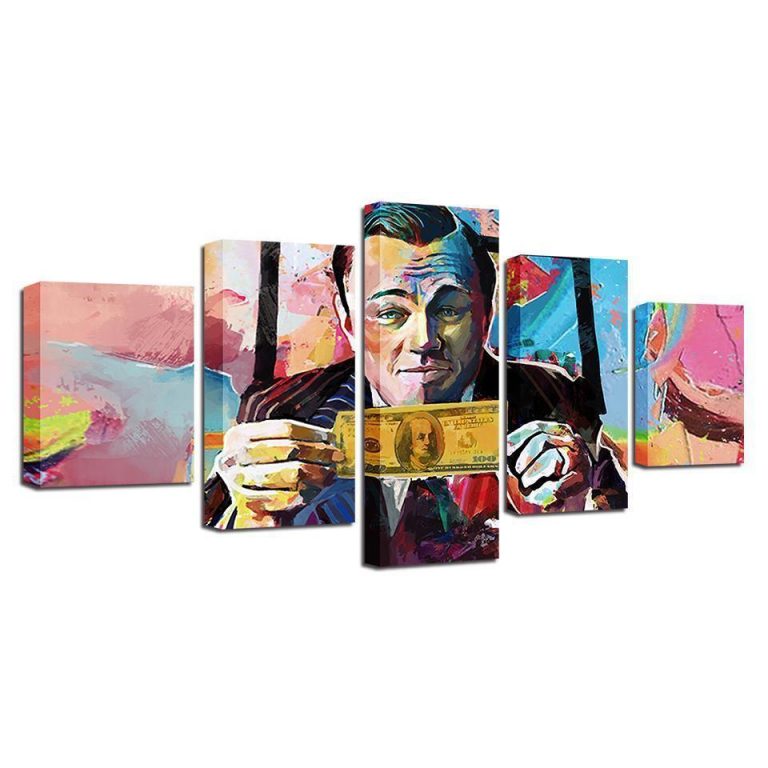 Graffiti Leonardo DiCaprio – Abstract 5 Panel Canvas Art Wall Decor ...