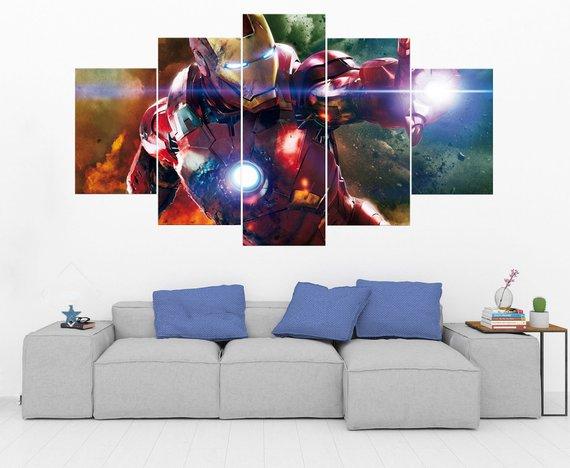 Iron Man Marvel Avengers Marvel 5 Panel Canvas Art Wall Decor