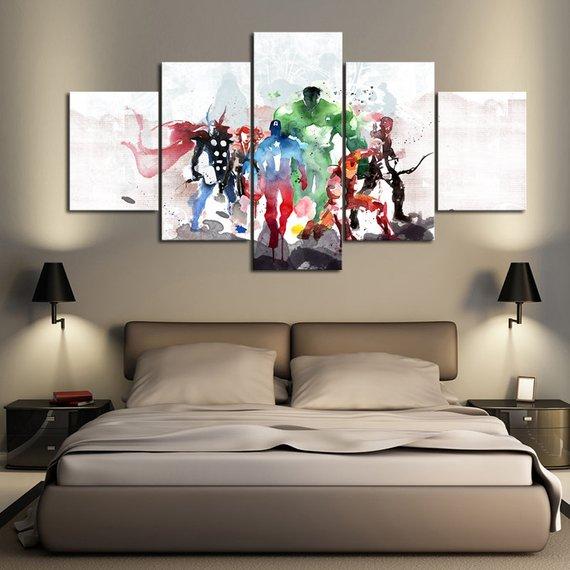 Super Heroes – Dc 5 Panel Canvas Art Wall Decor – Canvas Storm