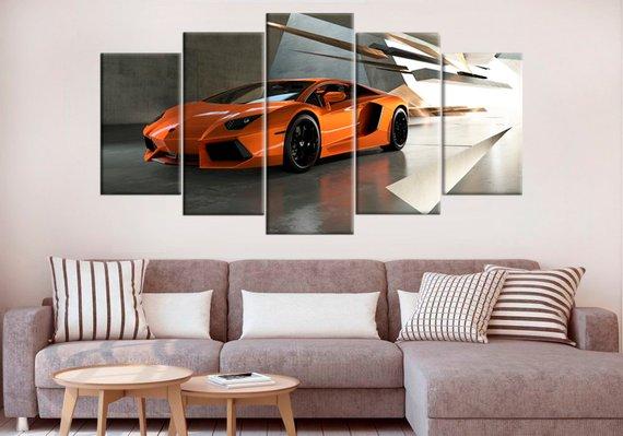 Lamborghini Aventador 6 – Automative 5 Panel Canvas Art Wall Decor ...