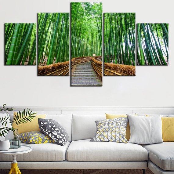 Forest Woods 2 – Nature 5 Panel Canvas Art Wall Decor – Canvas Storm