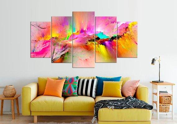 Colorful Extra Large – Abstract 5 Panel Canvas Art Wall Decor – Canvas ...