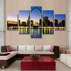 St Louis Arch – Nature 5 Panel Canvas Art Wall Decor – Canvas Storm