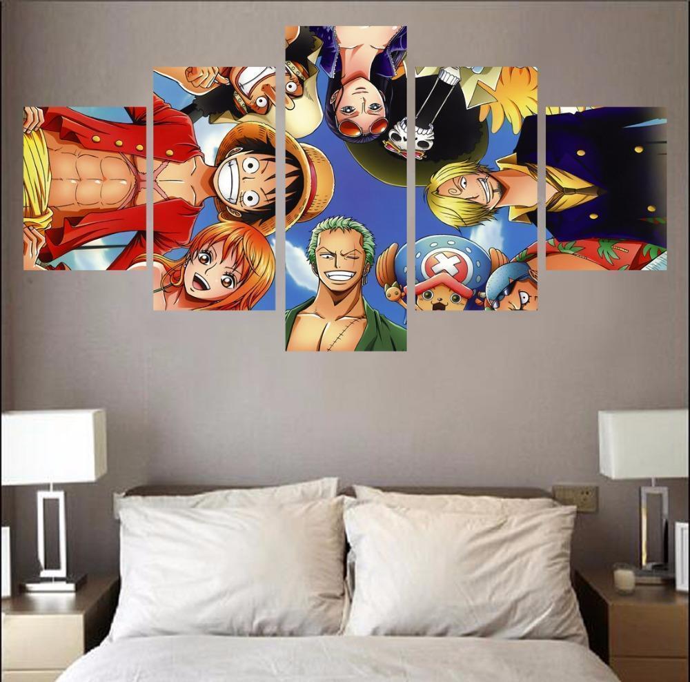 Luffy Gangs One Piece – Anime 5 Panel Canvas Art Wall Decor – Canvas Storm