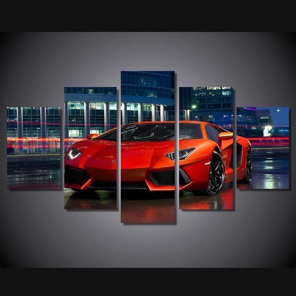 Lamborghini Aventador Sports Car Premium gerahmter Canvas Art Print 