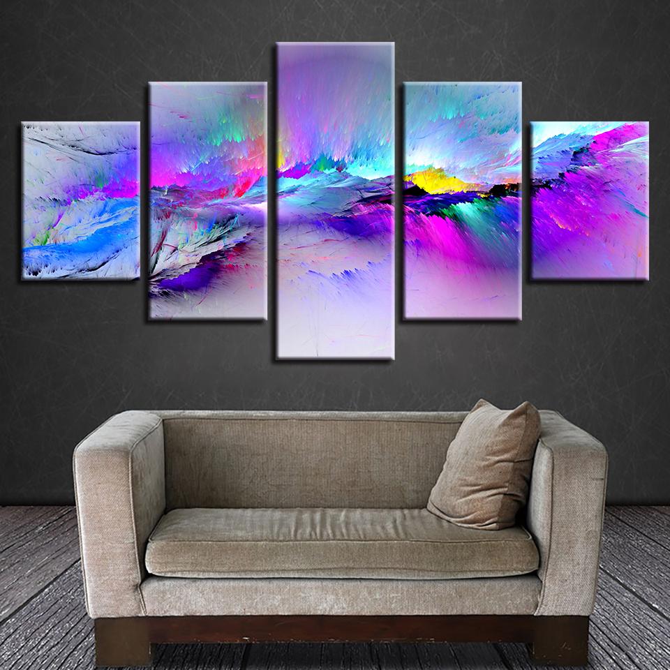 Color Splash – Abstract 5 Panel Canvas Art Wall Decor – Canvas Storm