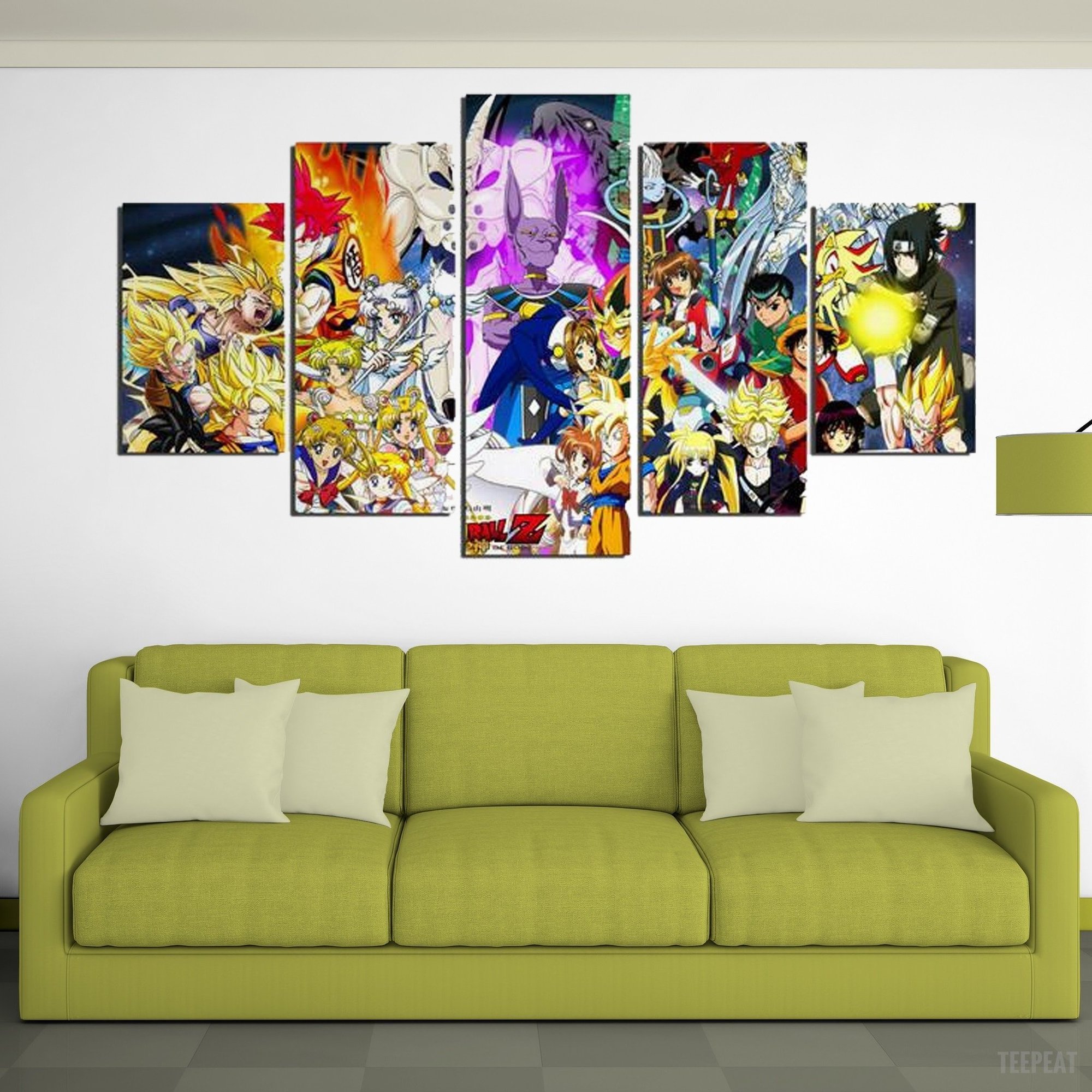 Anime Legends – Anime 5 Panel Canvas Art Wall Decor – Canvas Storm