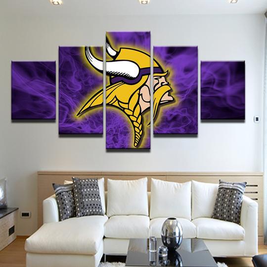 Minnesota Vikings 6 – Sport 5 Panel Canvas Art Wall Decor – Canvas Storm