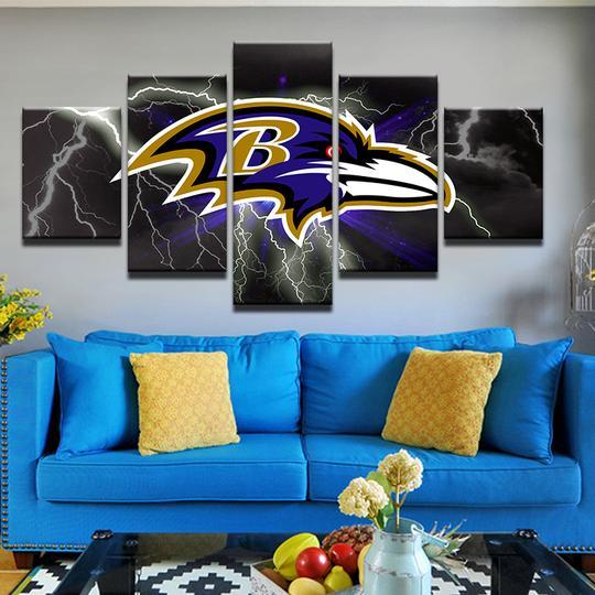 Baltimore Ravens 22- Sport 5 Panel Canvas Art Wall Decor – Canvas Storm