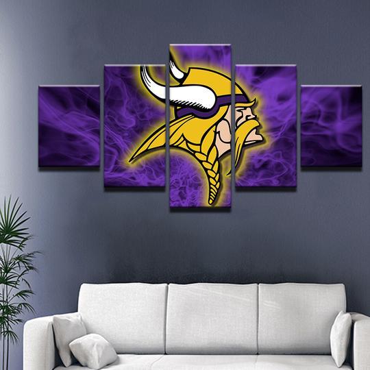 Minnesota Vikings 6 – Sport 5 Panel Canvas Art Wall Decor – Canvas Storm