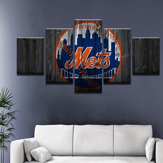 New York Mets 5 – Sport 5 Panel Canvas Art Wall Decor – Canvas Storm