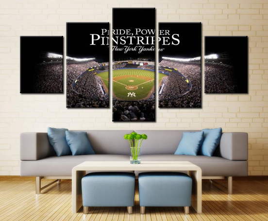 New York Yankees Match Stadium Sport 5 Panel Canvas Art Wall