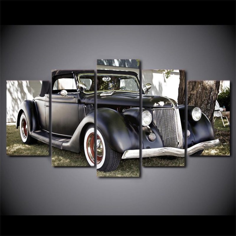 Vintage Car 2 – Automative 5 Panel Canvas Art Wall Decor – Canvas Storm