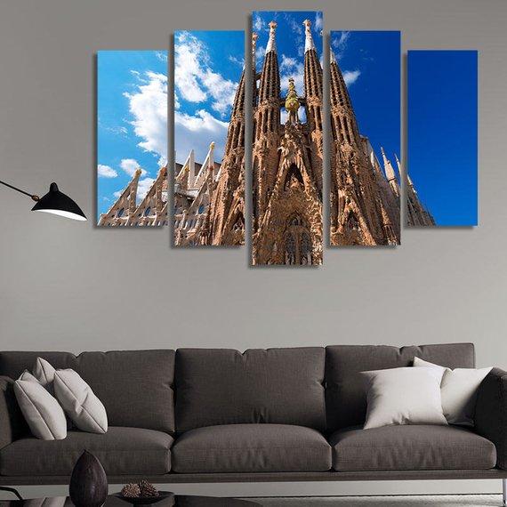 Catholic Basilica The Sagrada Familia In Barcelona – Nature 5 Panel ...