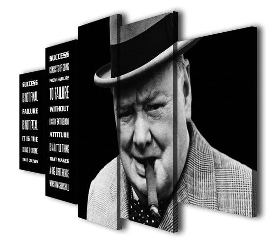 Winston Churchill 1 – Famous Person 5 Panel Canvas Art Wall Decor ...