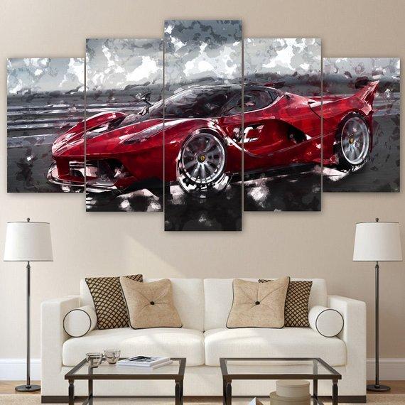 Super Car 04 – Automative 5 Panel Canvas Art Wall Decor – Canvas Storm