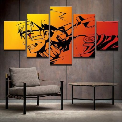 Naruto – Abstract 5 Panel Canvas Art Wall Decor – Canvas Storm