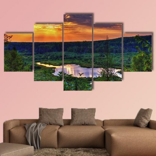 Scenic Overlook In The Ottawa National Forest – Nature 5 Panel Canvas ...