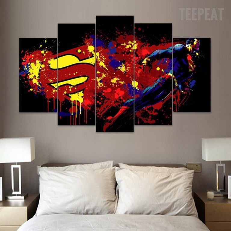 Superman Graffiti – Dc 5 Panel Canvas Art Wall Decor – Canvas Storm