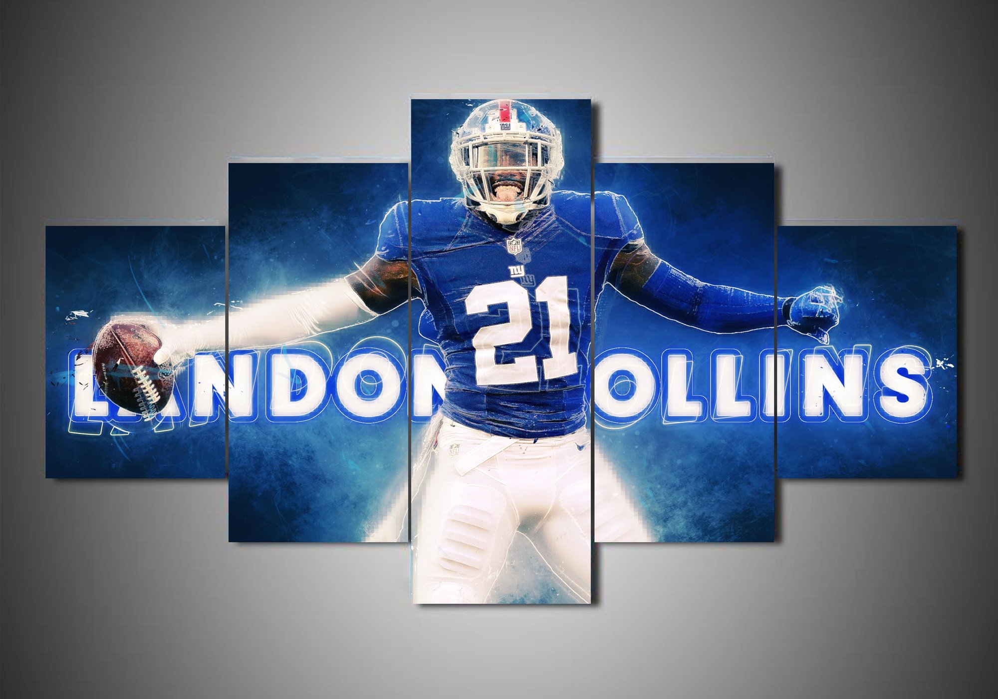 New York Giants - Landon Collins - Sport 5 Panel Canvas Art Wall Decor - Canvas Storm