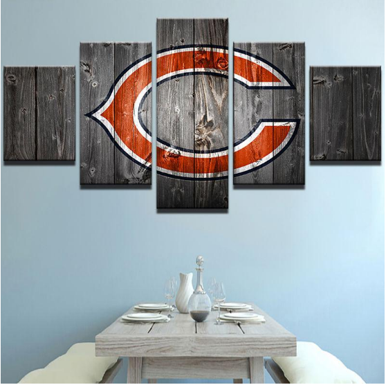 Chicago Bears Football Barn Wood - Sport 5 Panel Canvas ...