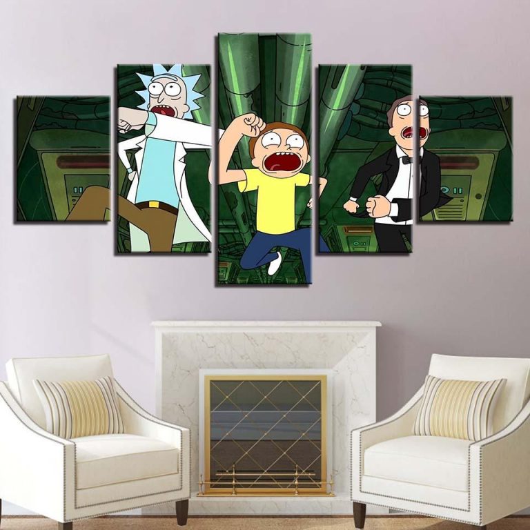 Rick And Morty 14 Cartoon 5 Panel Canvas Art Wall Decor Canvas Storm 2268