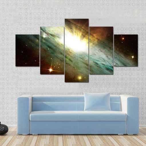 Planetary Nebula In Deep – Space 5 Panel Canvas Art Wall Decor – Canvas ...