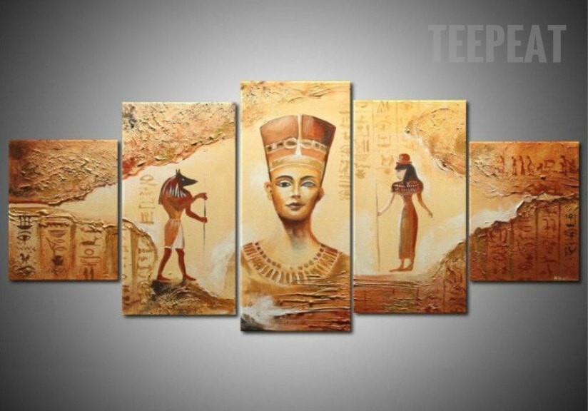 Egyptian Contemporary Religion 5 Panel Canvas Art Wall