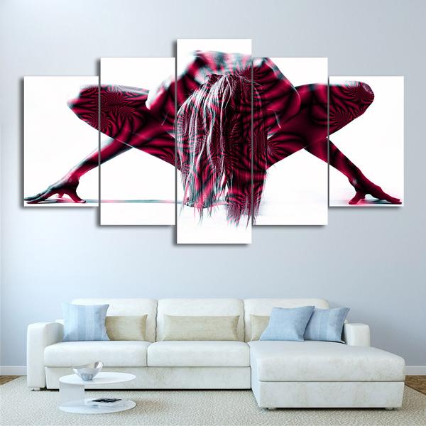 Nude Woman Body Abstract 5 Panel Canvas Art Wall Decor Canvas Storm