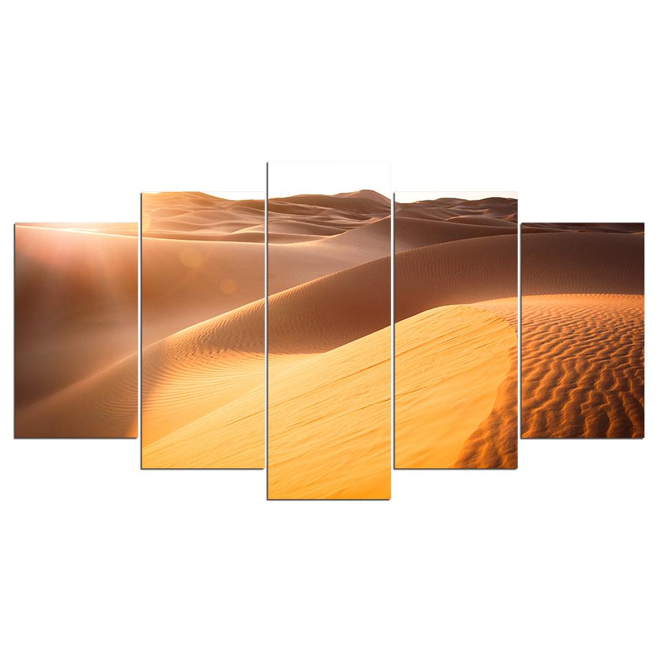 Sunshine Desert – Nature 5 Panel Canvas Art Wall Decor – Canvas Storm