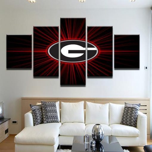 22426-NF Georgia Bulldogs Logo Sport - 5 Panel Canvas Art Wall Decor