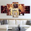 22619-NF 24 Kobe Bryant Basketball Player Sport - 5 Panel Canvas Art Wall Decor