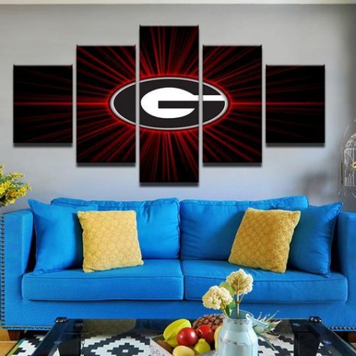 22426-NF Georgia Bulldogs Logo Sport - 5 Panel Canvas Art Wall Decor