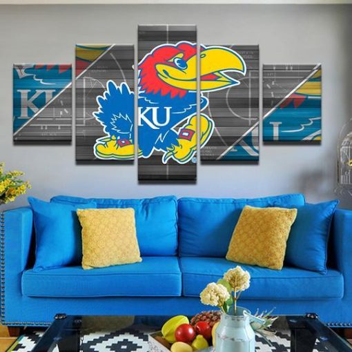 22830-NF University Of Kansas Ku Jayhawks NFL - 5 Panel Canvas Art Wall Decor