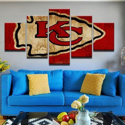 22472-NF Kansas City Chiefs 2 Sport - 5 Panel Canvas Art Wall Decor